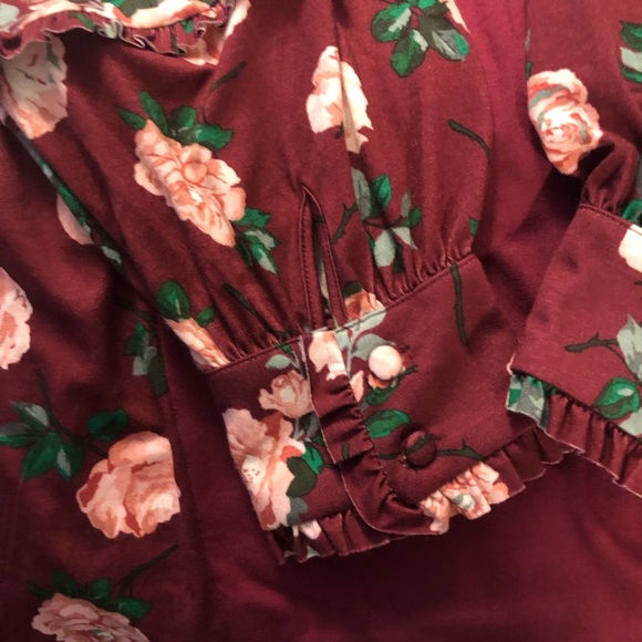 NWT Matilda Jane Top Lace Accent Long Sleeve Button Closure Crew Neckline - Picture 3 of 6